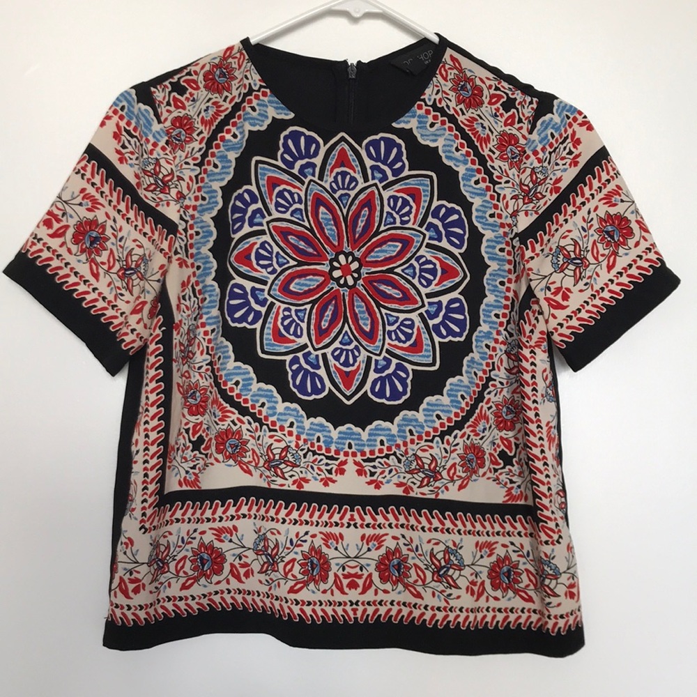 Topshop: Patterned Sheer Blouse
